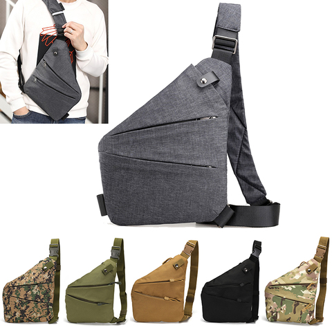 DIENQI-Bolsa de pecho antirrobo para hombre, impermeable, bolsillo Personal de viaje, bolsa cruzada ► Foto 1/6