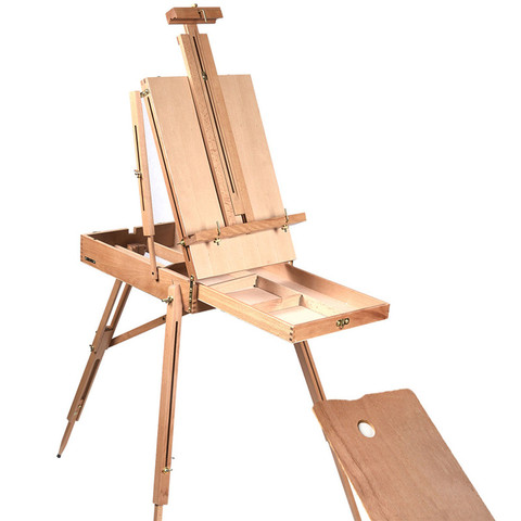 Caballete de madera plegable portátil para mesa francesa, caballete para dibujar pinturas al óleo, caja para bocetos, caballete para pintura en trípode para suministros de Arte Artístico ► Foto 1/6