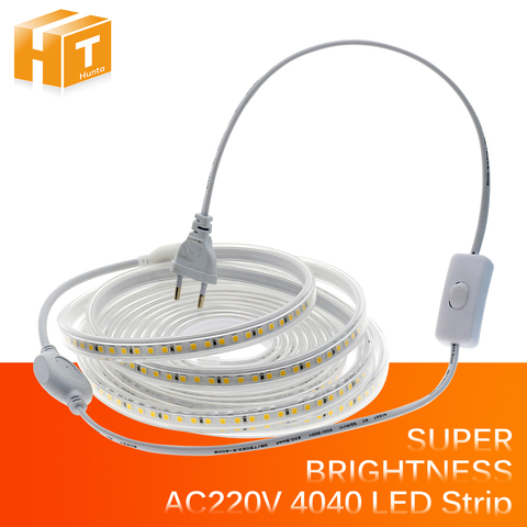 Tira de luces LED de alta seguridad, 220V, alto brillo, LED 4040/m 13 W/m, Flexible, impermeable, la mejor tira LED, 120 ► Foto 1/6