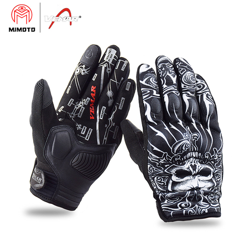 MJ MOTO guantes de MOTO hombres pantalla táctil a prueba de golpes guantes de MOTO Suomy verano guantes de carreras de Motocross Retro negro S-XXL ► Foto 1/6