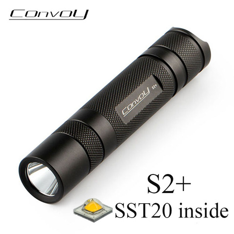 Convoy-linterna Led S2 + SST20 negra, luz Flash potente para Camping, pesca, trabajo, Mini lámpara de bicicleta, 18650 ► Foto 1/6