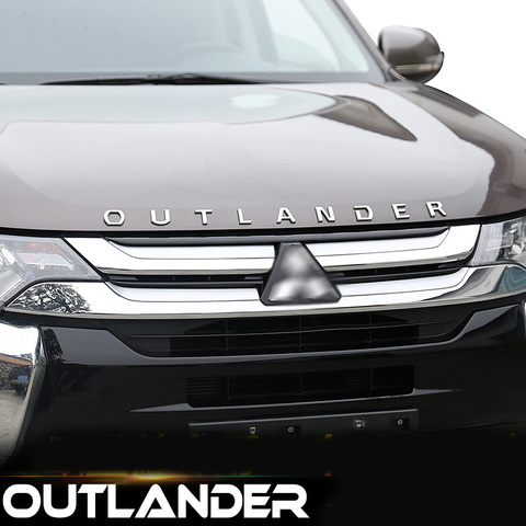 Pegatinas cromadas para coche Mitsubishi Outlander, con letras 3D, emblema, logotipo, accesorios de estilismo ► Foto 1/6
