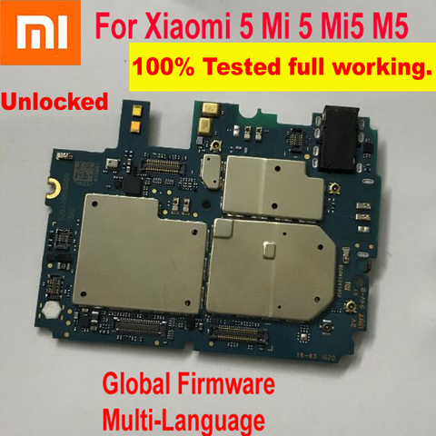 Xiaomi-placa base Original 5 Mi 5 Mi5 M5, Firmware Global, desbloqueo en varios idiomas, circuito lógico, placa base, Cable flexible ► Foto 1/3