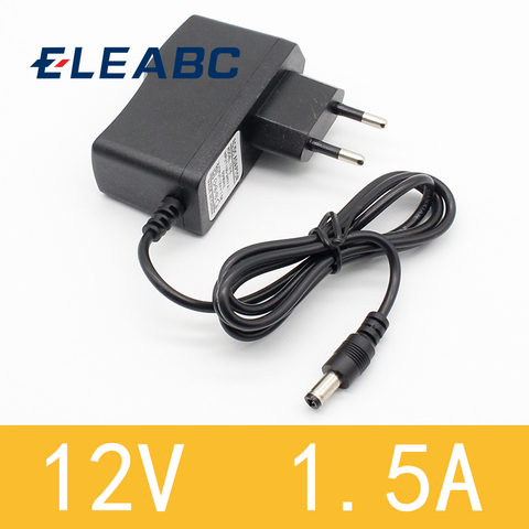 Adaptador convertidor de fuente de alimentación, 1 Uds., CA 100-240V a cc 12V 1.5A, enchufe europeo ► Foto 1/3