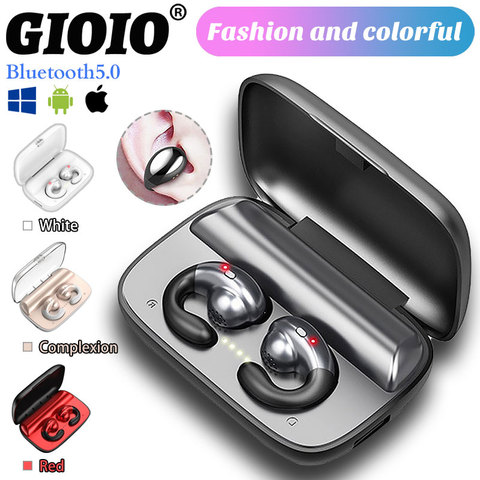 Miniauriculares inalámbricos S19 TWS, cascos con Bluetooth para música, deportivos, para videojuegos, funciona en todos los teléfonos inteligentes con micrófono ► Foto 1/6