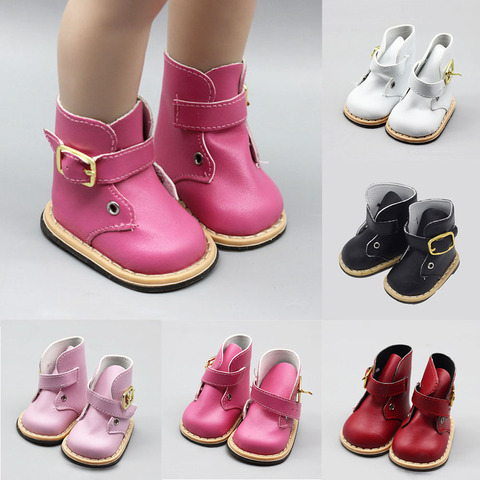 Botas para muñeca americana de 18 pulgadas para niñas, zapatos para niñas de 43cm de altura, color rosa, rojo, blanco y negro ► Foto 1/6