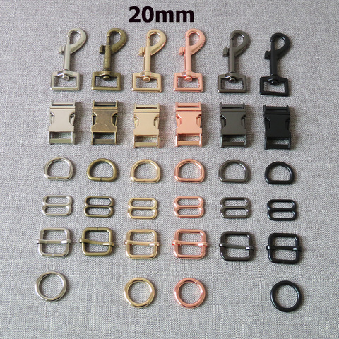 1 Uds 20mm anillo de Metal correas Slider hebilla mosquetón broche de langosta para mascotas Collar de perro Correa arnés accesorio ► Foto 1/6