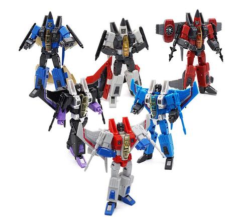 Set de 3 Uds., nueva transformación, PT Starscream, Ramjet Dirge, skyurdix, Thundercracker, avión aéreo, tropa de acción, figura de 11cm ► Foto 1/5