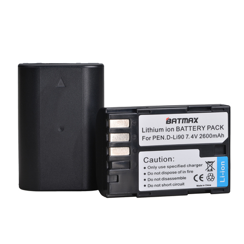 Batmax D-LI90 DLI90 D LI90 Digital 2600mAh Li-Ion batería de la cámara para PENTAX K-7 K-7D K-5 K-5 II 645D K01 K-3 K-3 II 645Z L15 ► Foto 1/6