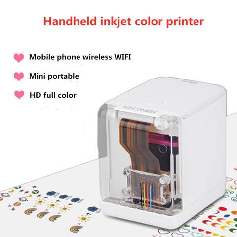 Kongten-Mini impresora Portátil con Bluetooth a Color, impresora portátil con Wifi, inyección de tinta de mano, modelo PrinCube # R40 ► Foto 1/6