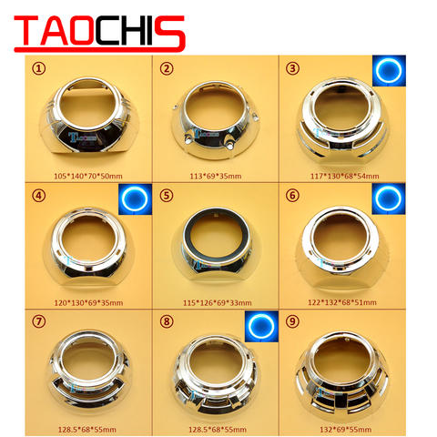 Taochis-cubierta de parasol para proyector, cubierta de lente cromada con agujeros de Ojos de Ángel, para Hella 3 5 Q5 ► Foto 1/6