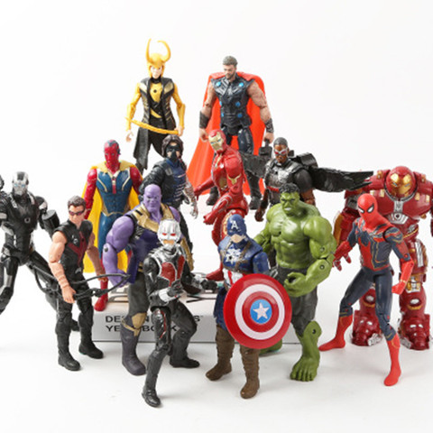 Figura de acción de superhéroes de Los Vengadores de Marvel 3, juguete de Infinity War, anime, Capitán América, Iron Man, Thanos, Hulk, Thor ► Foto 1/6