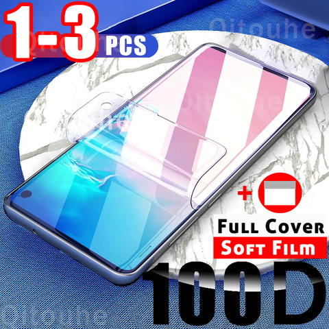 3Pcs hidrogel de película para Samsung Galaxy S8 S9 S10 Plus protector de pantalla para Samsung A6 A7 A8 A9 Plus 2022 S10E A51 M31 película suave ► Foto 1/6