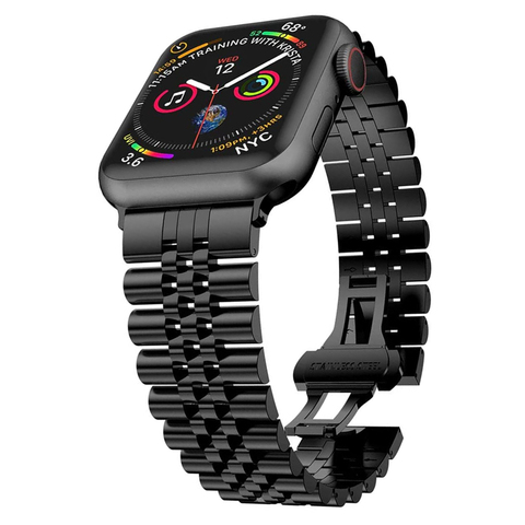 Pulsera de eslabones de acero inoxidable para apple Watch SERIE DE gomillas 5, 6, SE, 44mm, 40mm, 3 bandas, 40mm y 38mm, para hombre ► Foto 1/6