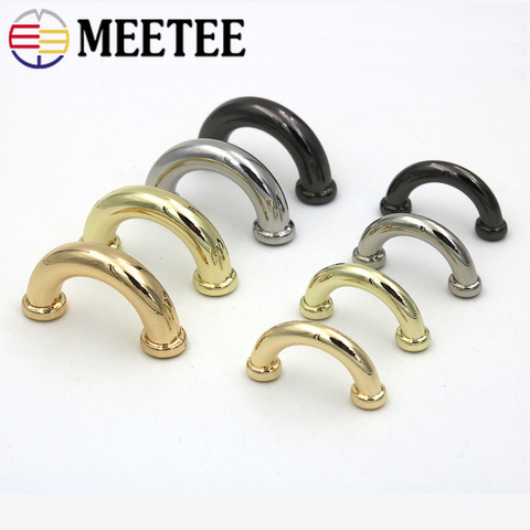 Meetee-Bolsa de Metal de 14/17mm, puente de arco, anillo D, hebilla, gancho de correa, bolso de bricolaje, Accesorios de reparación de cuero, BD302, 10 Uds. ► Foto 1/6