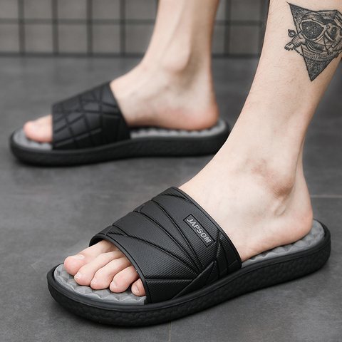 Zapatillas de acupresión para masaje de pies de verano para hombre, zapatillas deslizantes para casa y para interior de hombre, zapatillas para casa y habitación ► Foto 1/6