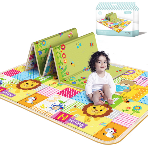 Alfombra plegable de 180x100cm para juegos de bebés, estera de puzle educativa para niños, almohadilla de escalada para guardería, juguetes de juego para bebés ► Foto 1/6