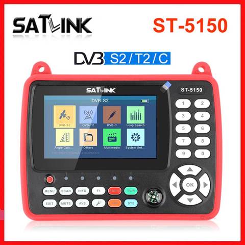 SATLINK, detector satelital Original ST-5150/T2/C, medidor HD H.265, DVB-S2 HEVC compatible con QPSK 8PSK 16APSK 4,3 pulgadas TFT LC ► Foto 1/6