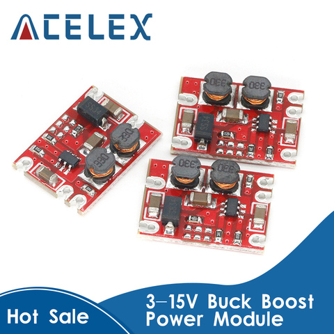 Módulo de potencia de impulso Buck automático de DC-DC, entrada de placa de aumento y bajada, salida de 3V-15V, 3,3 V/5V/4,2 V/9V/12V, PCB electrónico DIY ► Foto 1/6