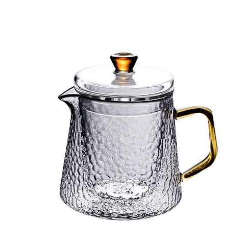 Tetera de vidrio de borosilicato transparente, Infusor de acero inoxidable 304, colador, resistente al calor, para té y café ► Foto 1/6