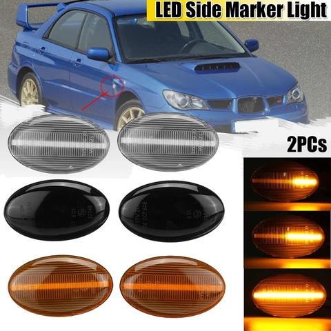 LED dinámica de señal de vuelta de luz de la lámpara indicador lateral luces 02-07 Subaru Impreza Wrx Sti Subaru libertad 00-03 Forester 01-05 ► Foto 1/6