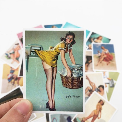 Lote de 25 pegatinas Pin-up de la Segunda Guerra Mundial para chicas, pegatinas Sexy para chicas, para equipaje de portátil, nevera, monopatín, Juguetes DIY para niños ► Foto 1/4