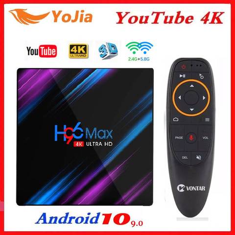 H96 MAX Dispositivo de TV inteligente Android 10,0 RK3318 4GB RAM 64GB ROM 4K WiFi reproductor de medios Android 9,0 10 H96MAX TVBOX Youtube Set Top Box ► Foto 1/6