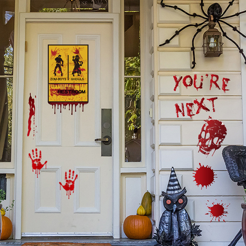 Halloween Horrible maldito pegatinas de mano de la pared de la puerta de la ventana etiqueta pegatinas decoración del partido de Halloween casa embrujada Prop ► Foto 1/6