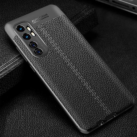 Funda para Xiaomi Mi Note 10 Lite, armadura híbrida a prueba de golpes, textura de cuero, suave, TPU, para Xiaomi Mi Note 10 Lite Mi10 Pro ► Foto 1/6