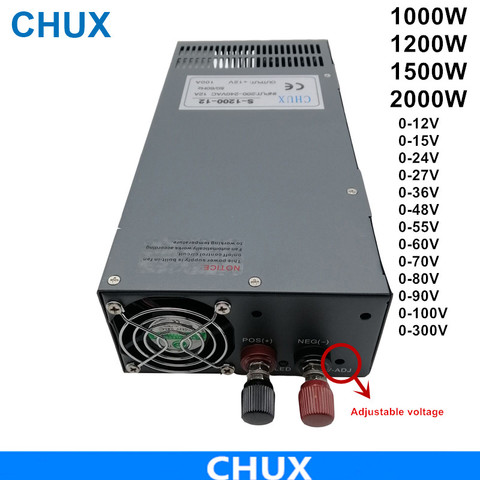 1000W 1200W 1500W 2000W de potencia de conmutación de alimentación AcDc fuente de alimentación para Cnc Cctv Led luz 12V 24V 36V 48V 48V 55V fuente de alimentación de 110V ► Foto 1/5