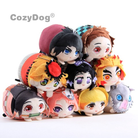 Figuras de acción de Demon Slayer para niños, juguetes de Peluche de 10 CM con dibujos animados de Kimetsu no Yaiba, Agatsuma, Zenitsu, Nezuko, Hashibira ► Foto 1/6