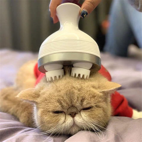 Masajeador de cabeza eléctrico para gatos, limpiador automático giratorio de garra de dragón, limpiador de polvo para mascotas, carga inteligente, accesorios para perros y gatos ► Foto 1/6