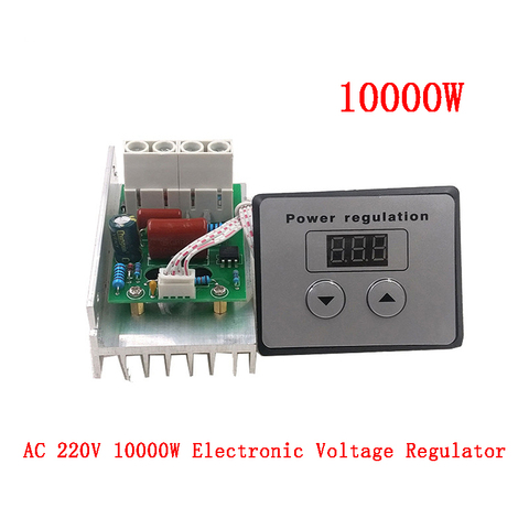 Regulador de voltaje electrónico AC 220V 10000 W 80A, Control Digital SCR, Control de velocidad, regulador, termostato, medidores digitales de 10000 W ► Foto 1/5