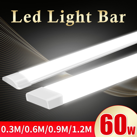 Barra de luz Led de perfil de aluminio, tubo difusor de tira para iluminación interior de cocina, 10/20/30/40/60W, 50/60/90/120cm, AC85-265V ► Foto 1/6