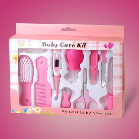 10 unids/set productos de cuidado de bebé de recién nacido bebés cortaúñas tijeras peine cepillo de pelo Kits niños cortaúñas Kit de aseo ► Foto 1/6