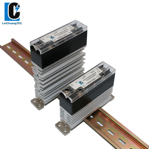 AC-AC DC - AC 10A-40A relé de estado sólido con disipador de calor relé Industrial slim SSR DIN rail mount ► Foto 1/6