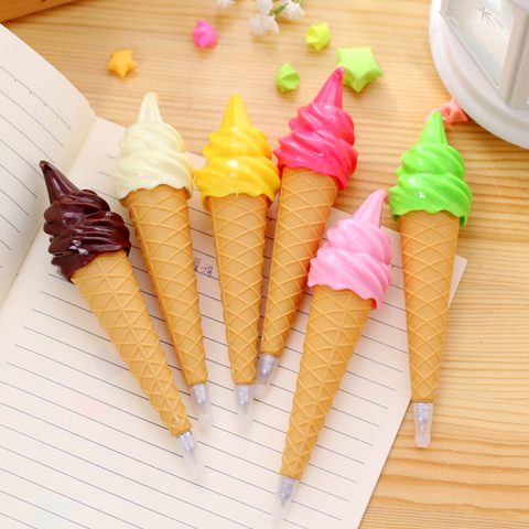 Bolígrafo de plástico para helados, 0,7mm, recarga negra, bolígrafo de escritura con cono de helado con bolígrafo escolar de imán para regalos de fiesta para niños ► Foto 1/1