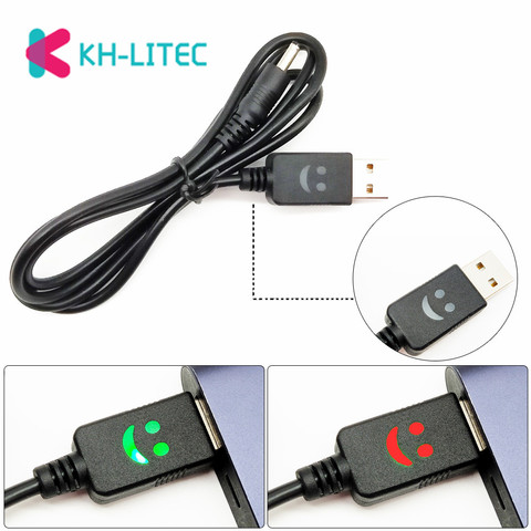 KHLITEC portátil 1 M 3ft cara sonriente 4,2 V faro USB del Cable del cargador de linterna de pared USB Cable de carga de la cara de la sonrisa linterna de línea ► Foto 1/6