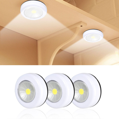 Luz LED para debajo de gabinete COB con pegatina adhesiva inalámbrica, lámpara de pared, armario, cajón, armario, dormitorio, cocina, luz nocturna ► Foto 1/6