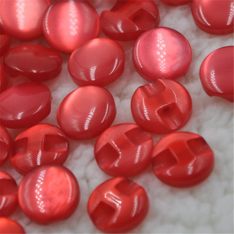 Lote de 50 botones de plástico cosido, apliques, manualidades, color rojo, 12mm, PT11 ► Foto 1/1