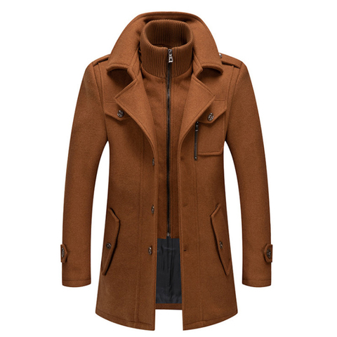 Chaqueta de invierno para hombre, abrigos de lana de cuello doble, de estilo británico abrigo largo, prendas de vestir gruesas de talla grande 4XL, nueva moda ► Foto 1/6