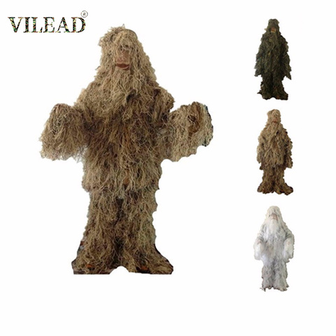 VILEAD 3 colores de caza de camuflaje traje Ghillie secreto caza ropa de traje de francotirador ropa de camuflaje ejército Airsoft uniforme ► Foto 1/6