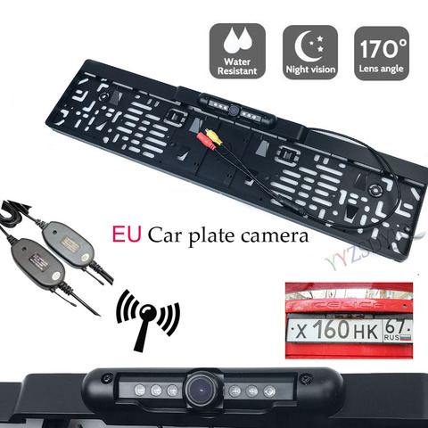 Marco de matrícula de coche, soporte de cámara de visión trasera, 6 LED IR, IP68, visión nocturna ► Foto 1/6