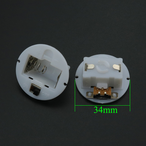 YuXi-caja de soporte con cubierta de interruptor, caja redonda blanca para AG13/LR44, Base de batería, soporte organizador de enchufe ► Foto 1/4