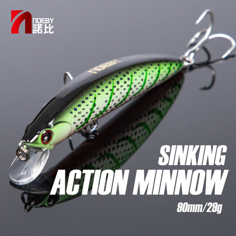 NOEBY 9450 hundimiento de Señuelos de Pesca Minnow 90mm/29g bajo Pike Walleye trucha de Wobbler duro cebos artificiales de mar ► Foto 1/6