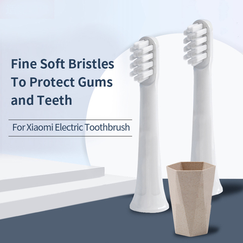 Cabezas de cepillo reemplazo para Xiaomi Mijia T100 eléctrico cepillo de dientes de cerdas suaves suave limpia los dientes de goma 4 unids/pack ► Foto 1/6