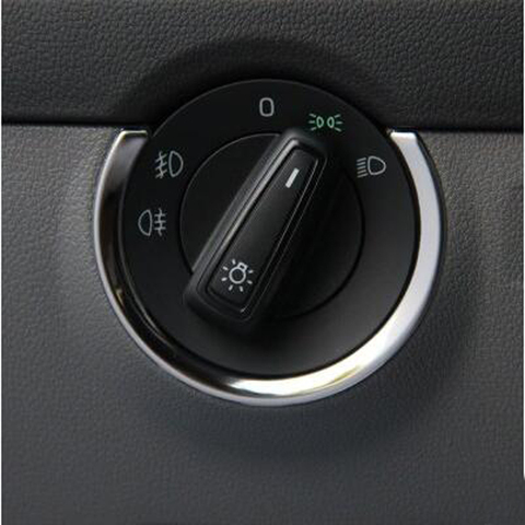 Coche de acero inoxidable de faros interruptor paillette decoración de la cubierta de la etiqueta engomada para VW skoda octavia A7 2015, 2016, 2017 ► Foto 1/3