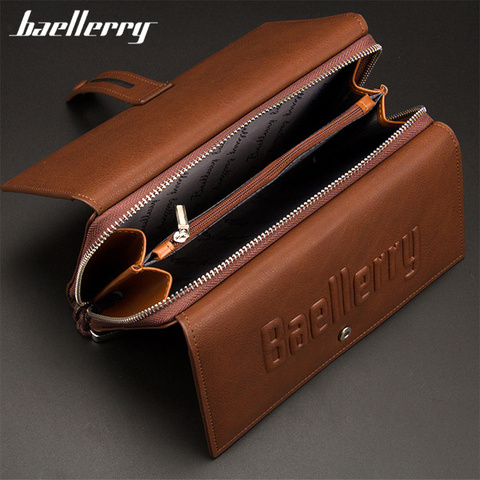 Billetera Baellerry para hombre, cartera de mano masculina, bolso de mano grande para teléfono, diseño único, cartera con tarjetero multifunción ► Foto 1/6