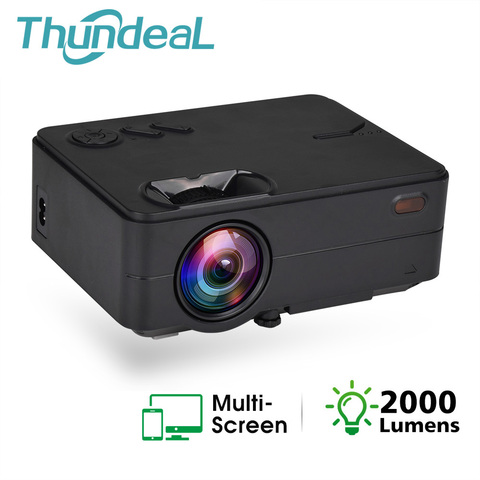 Mini proyector ThundeaL 2800 Lumen nativo 1280x720P LED WiFi Pantalla de sincronización inalámbrica Beamer TV 3D proyector de vídeo cine en casa ► Foto 1/6