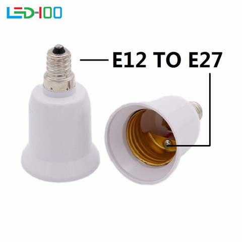 Base de bombilla LED, convertidor adaptador de lámpara, enchufe de tornillo, Blanco Premium E12 a E27, nuevo ► Foto 1/6